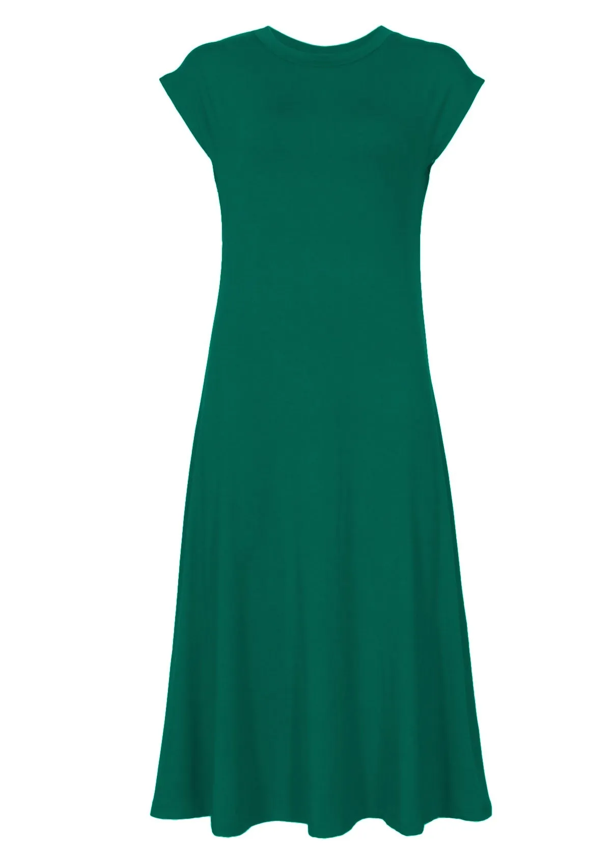 A-line Stretch Rayon Dress Jade Green