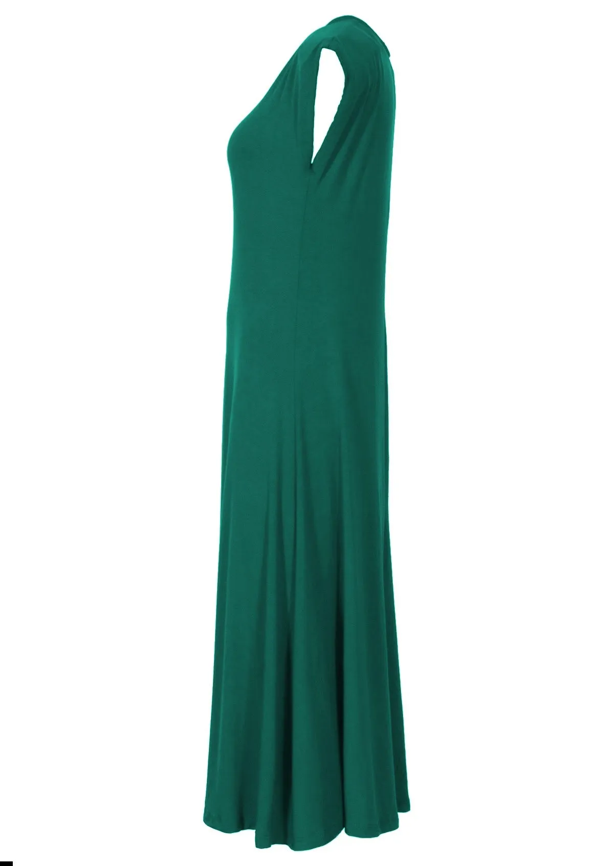 A-line Stretch Rayon Dress Jade Green