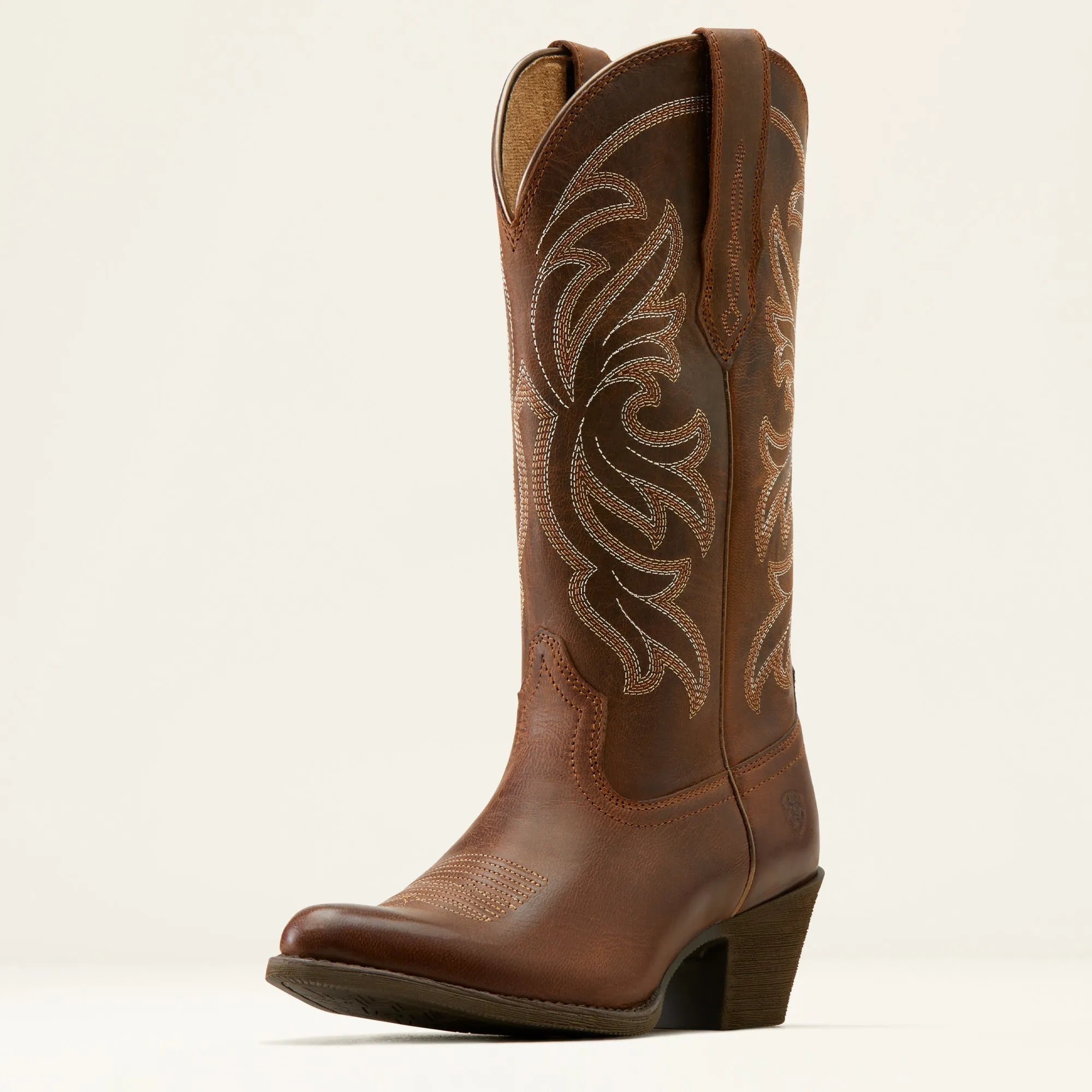Ariat Ladies 10051051 Heritage J Toe Stretch Fit Brown Western Boot