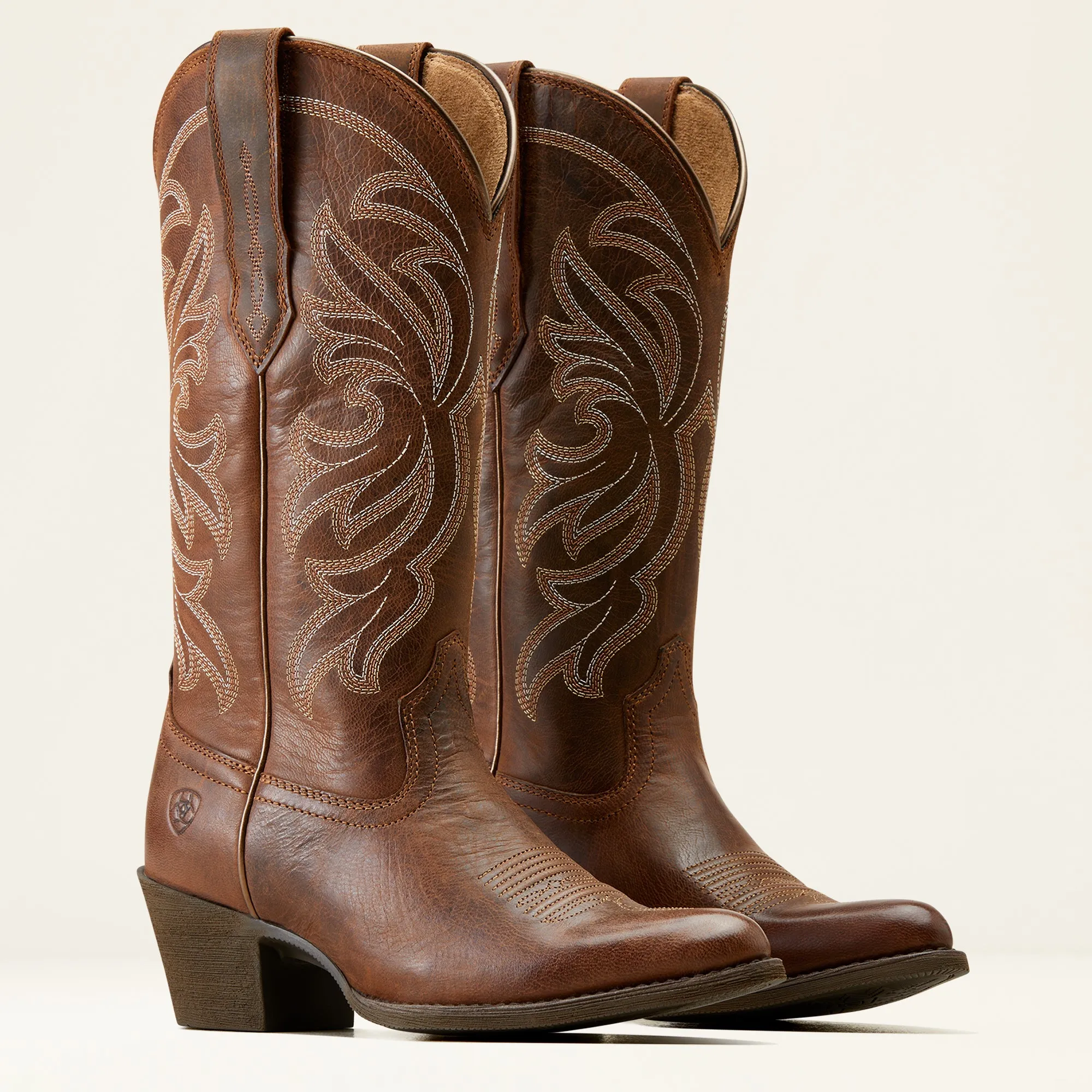 Ariat Ladies 10051051 Heritage J Toe Stretch Fit Brown Western Boot