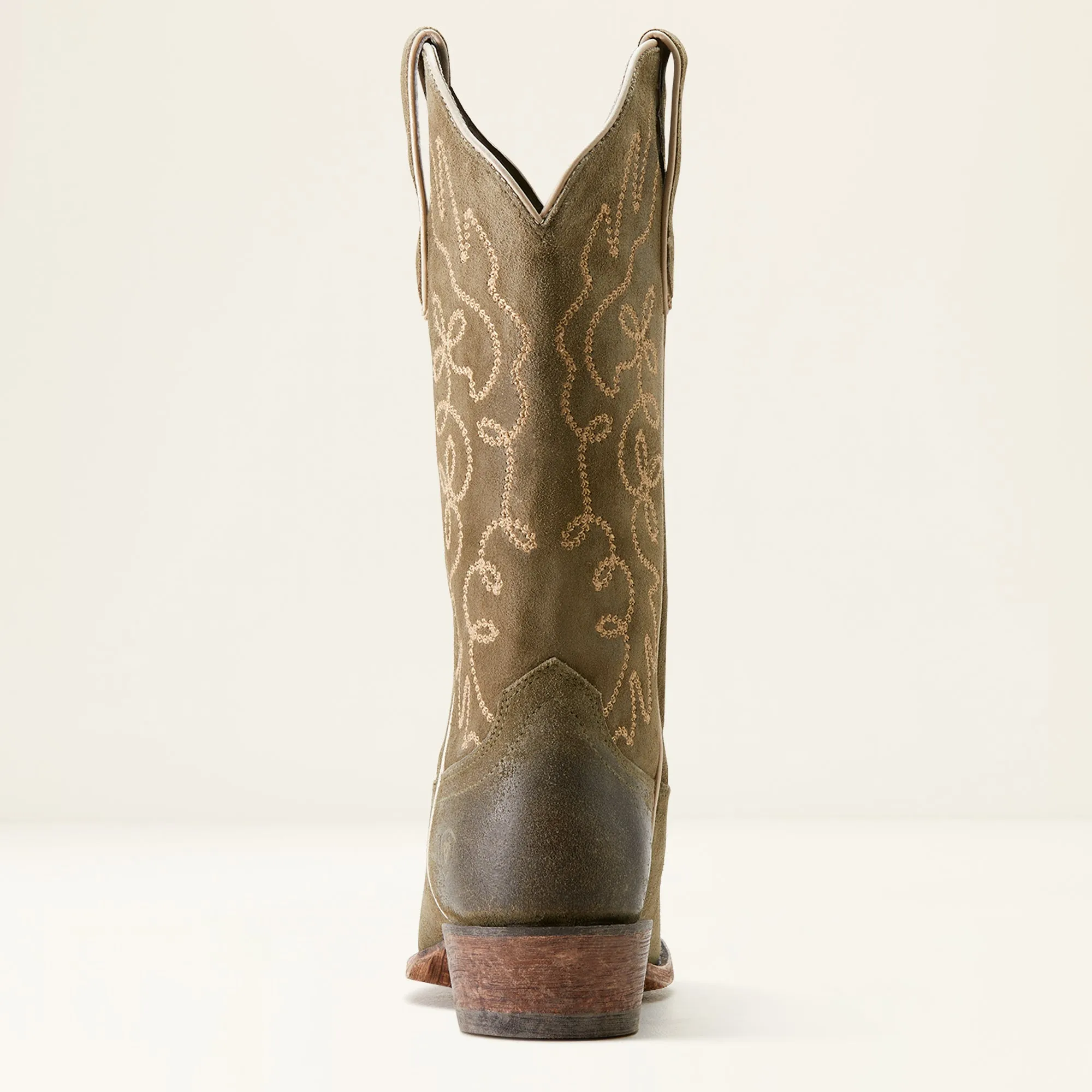 Ariat Ladies 10053792 Jukebox Cowboy Boots in Soft Olive Suede