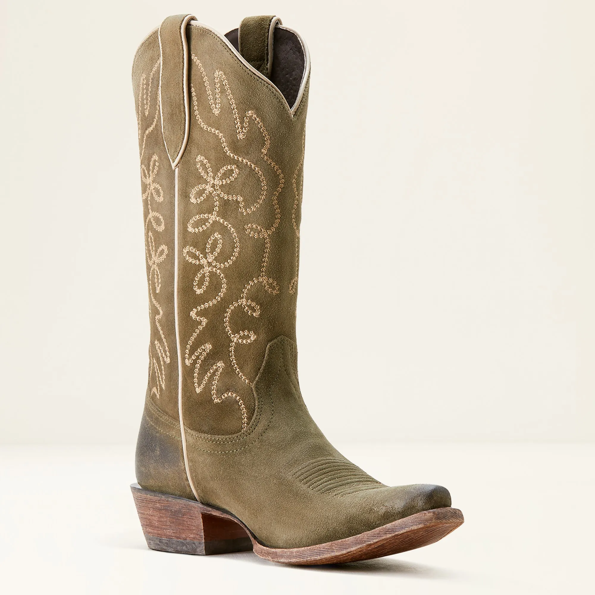 Ariat Ladies 10053792 Jukebox Cowboy Boots in Soft Olive Suede