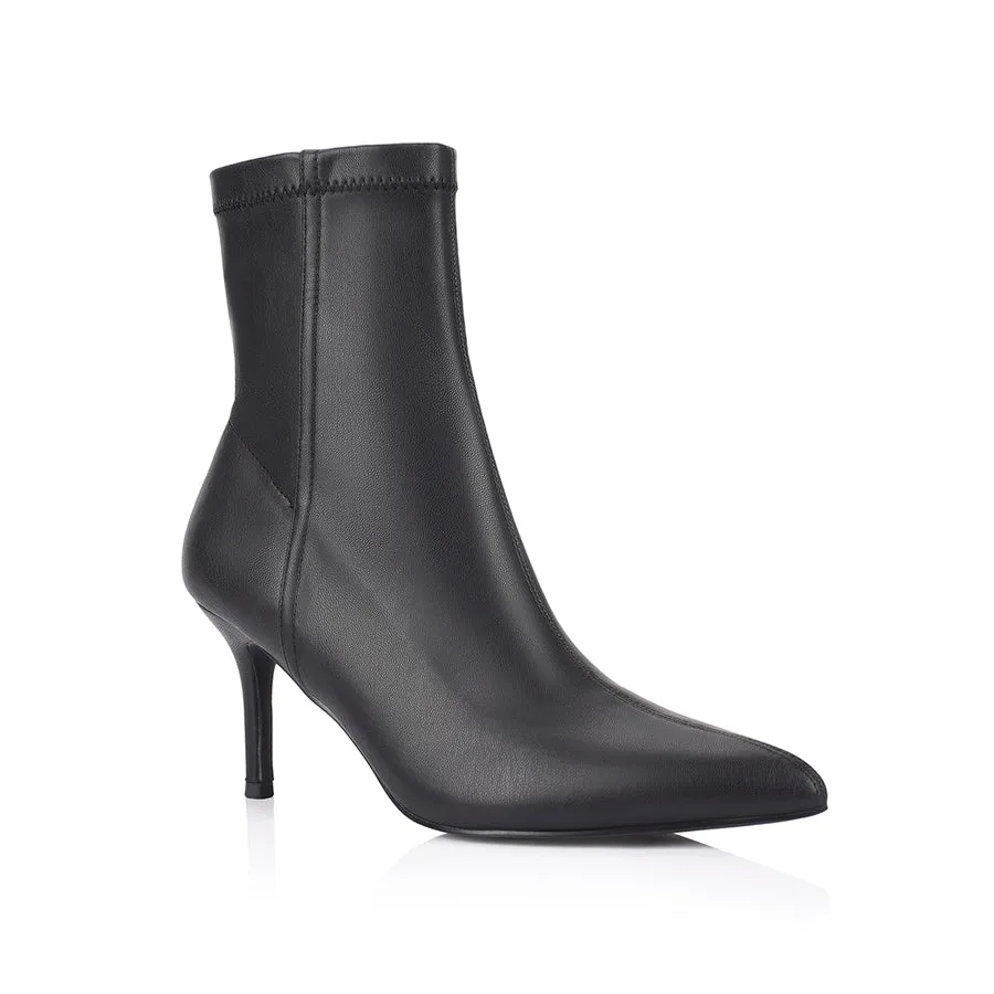 Bella Stretch Ankle Boots - Black Stretch