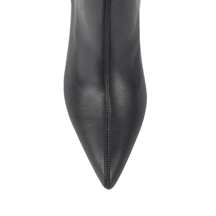 Bella Stretch Ankle Boots - Black Stretch