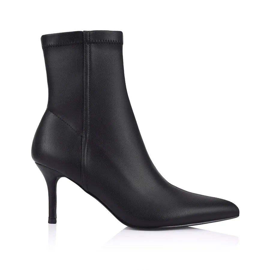 Bella Stretch Ankle Boots - Black Stretch