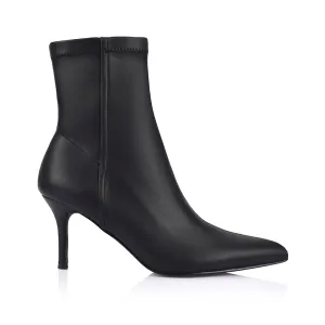 Bella Stretch Ankle Boots - Black Stretch