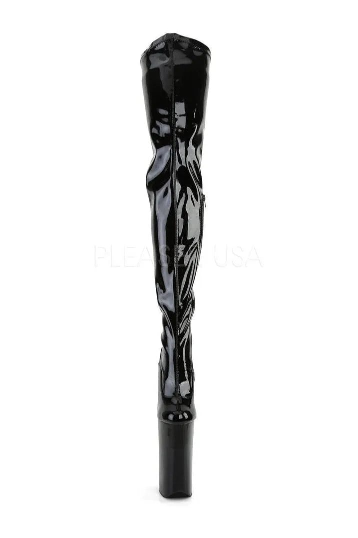 BEYOND-4000 Platform Boot  | Black Patent