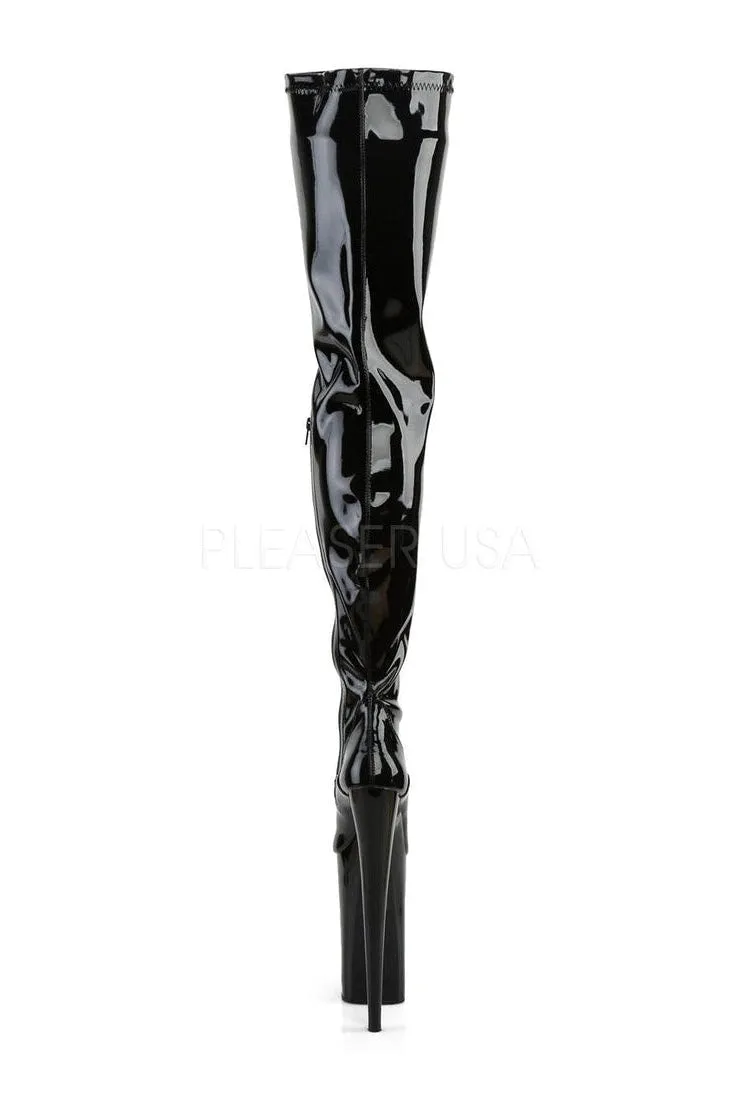 BEYOND-4000 Platform Boot  | Black Patent