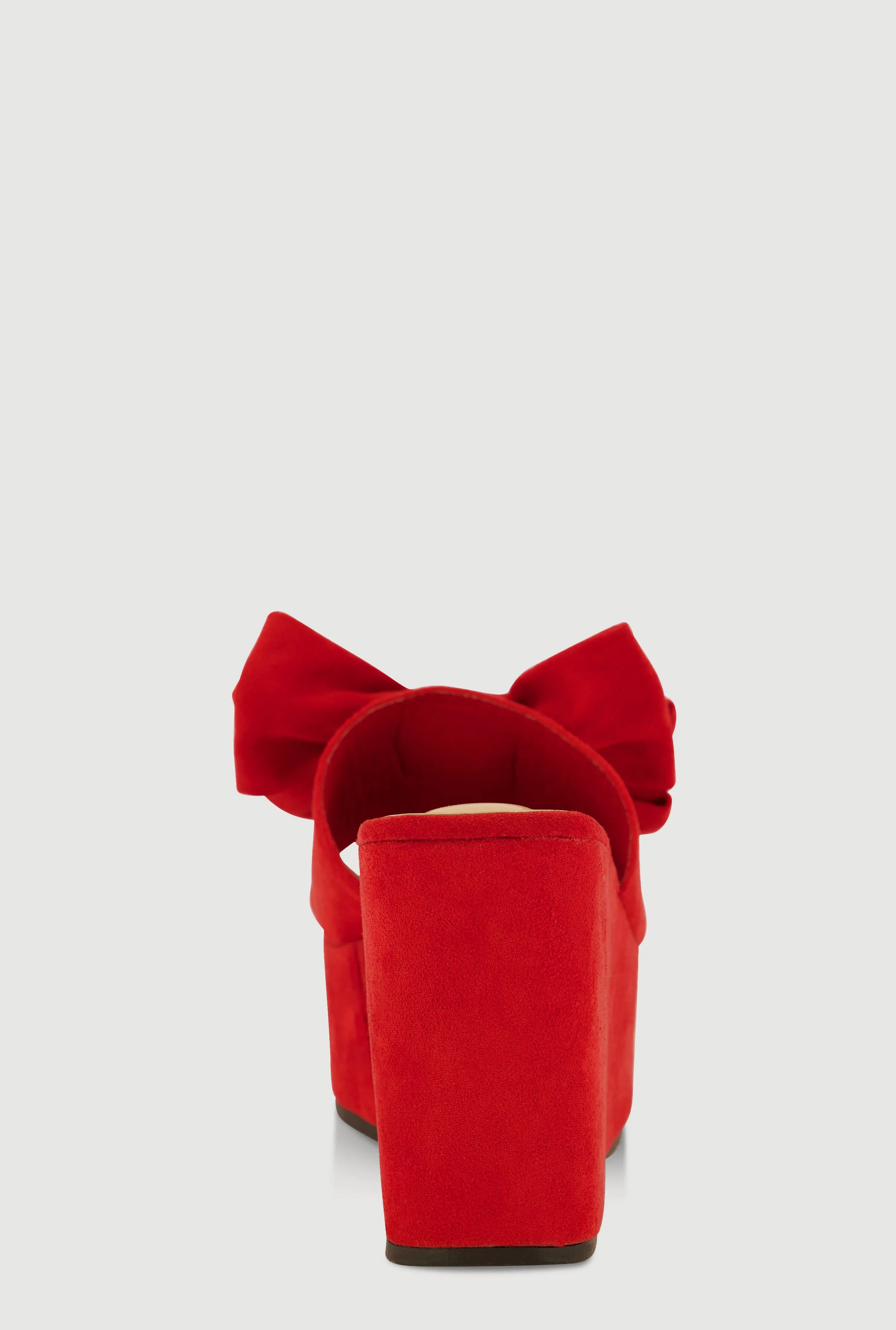 Bow Platform Wedge Slide Sandals