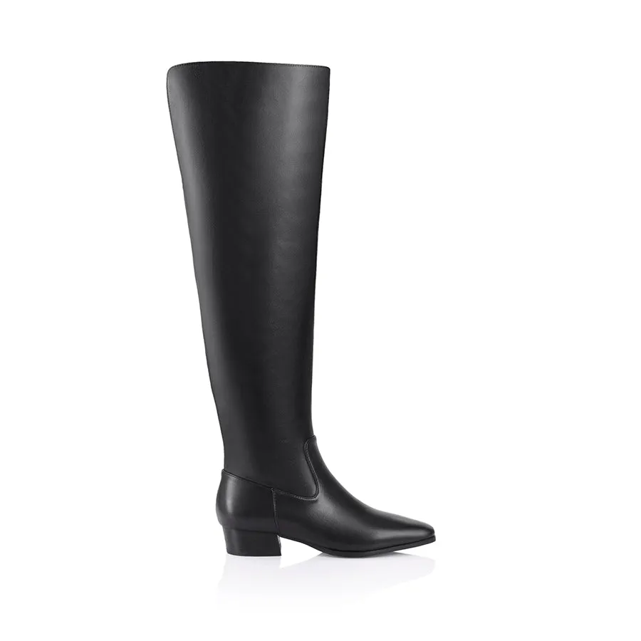 Camden Thigh High Boots - Black