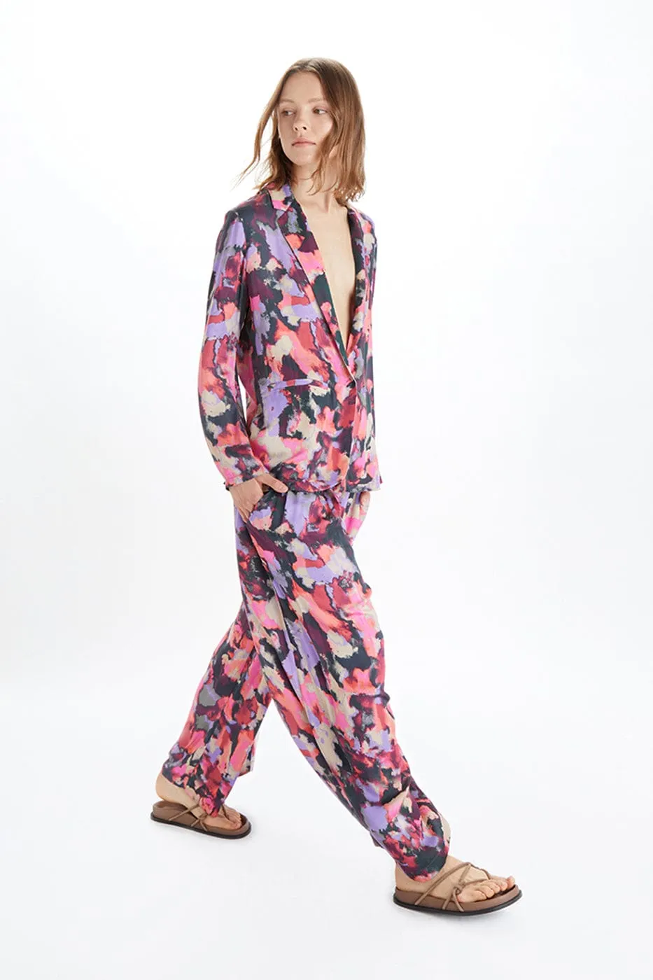 Cropped TENCEL™ Modal Vegan Palazzo Pants | Gem Print