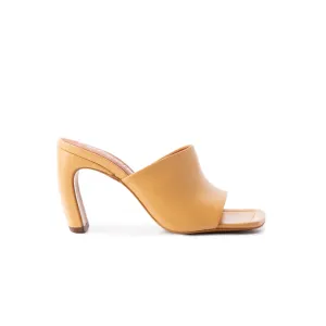 Diagonal Camel Leather