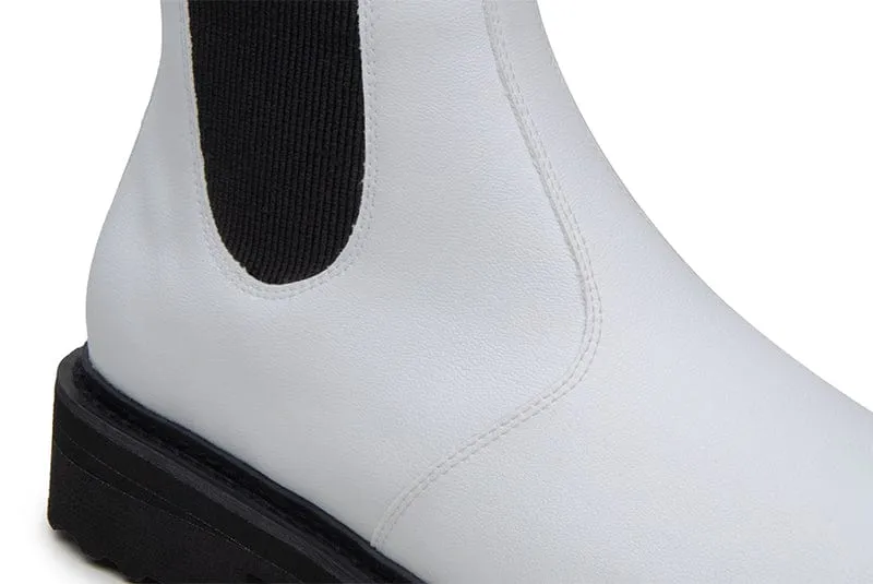 Everyday Unisex Vegan Corn Leather Chelsea Boots | White