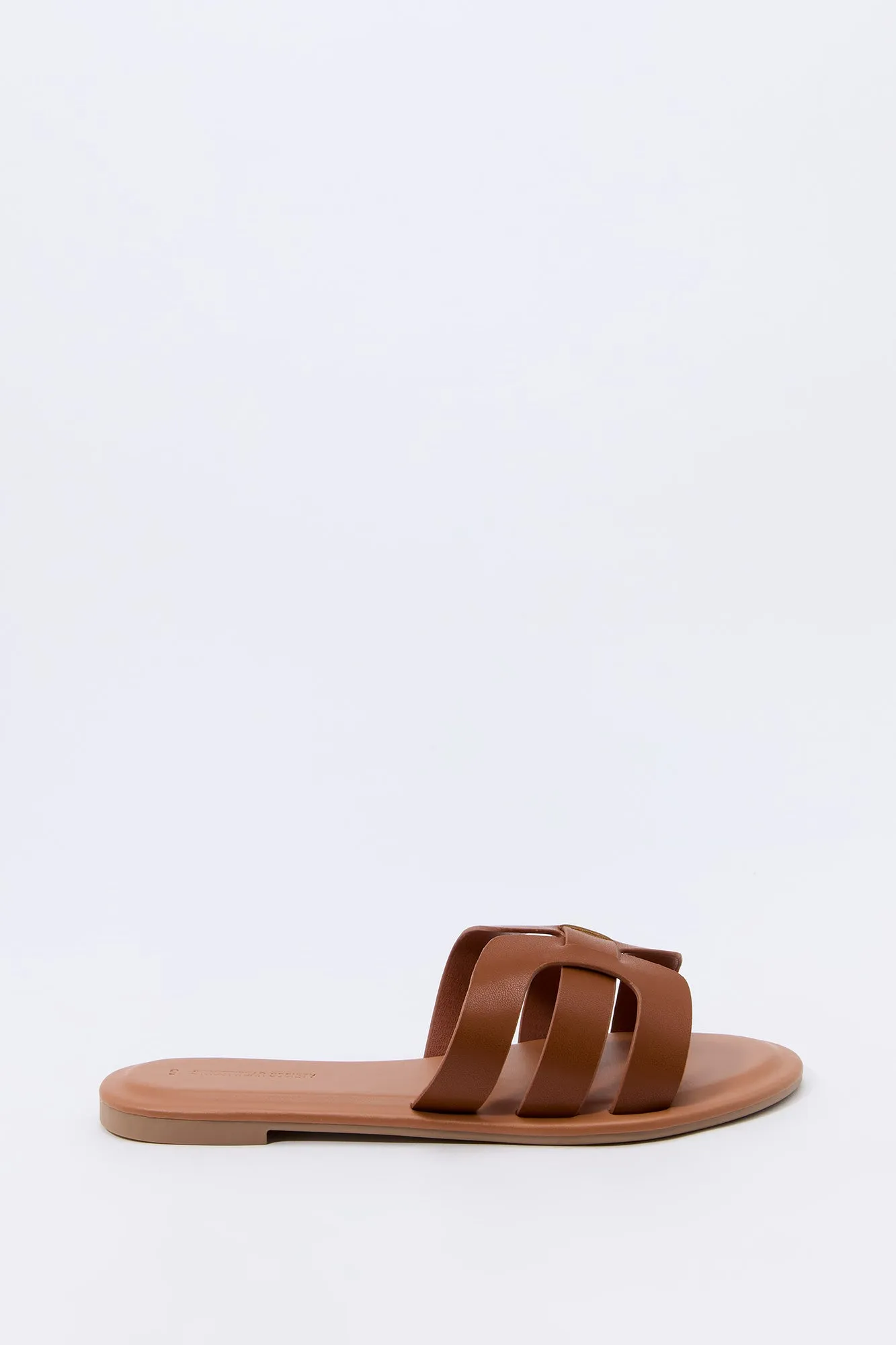 Faux Leather Strappy Band Sandal