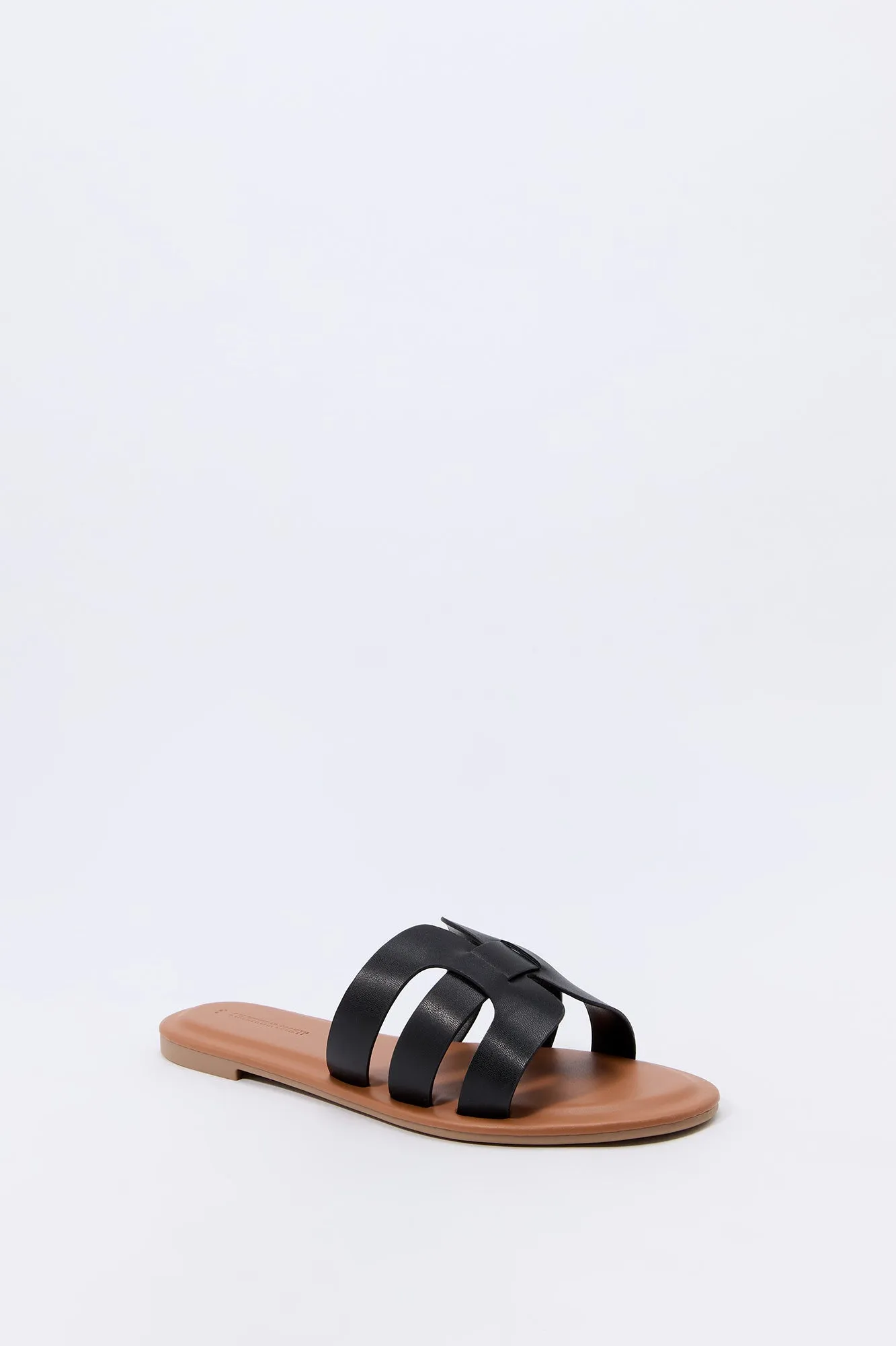 Faux Leather Strappy Band Sandal
