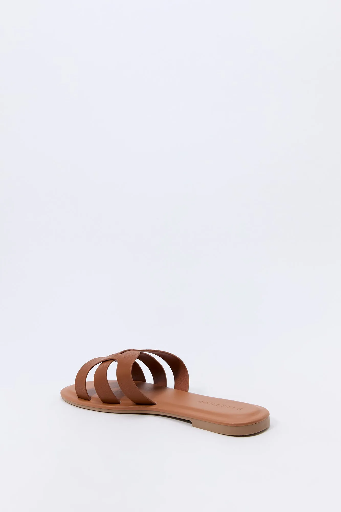 Faux Leather Strappy Band Sandal