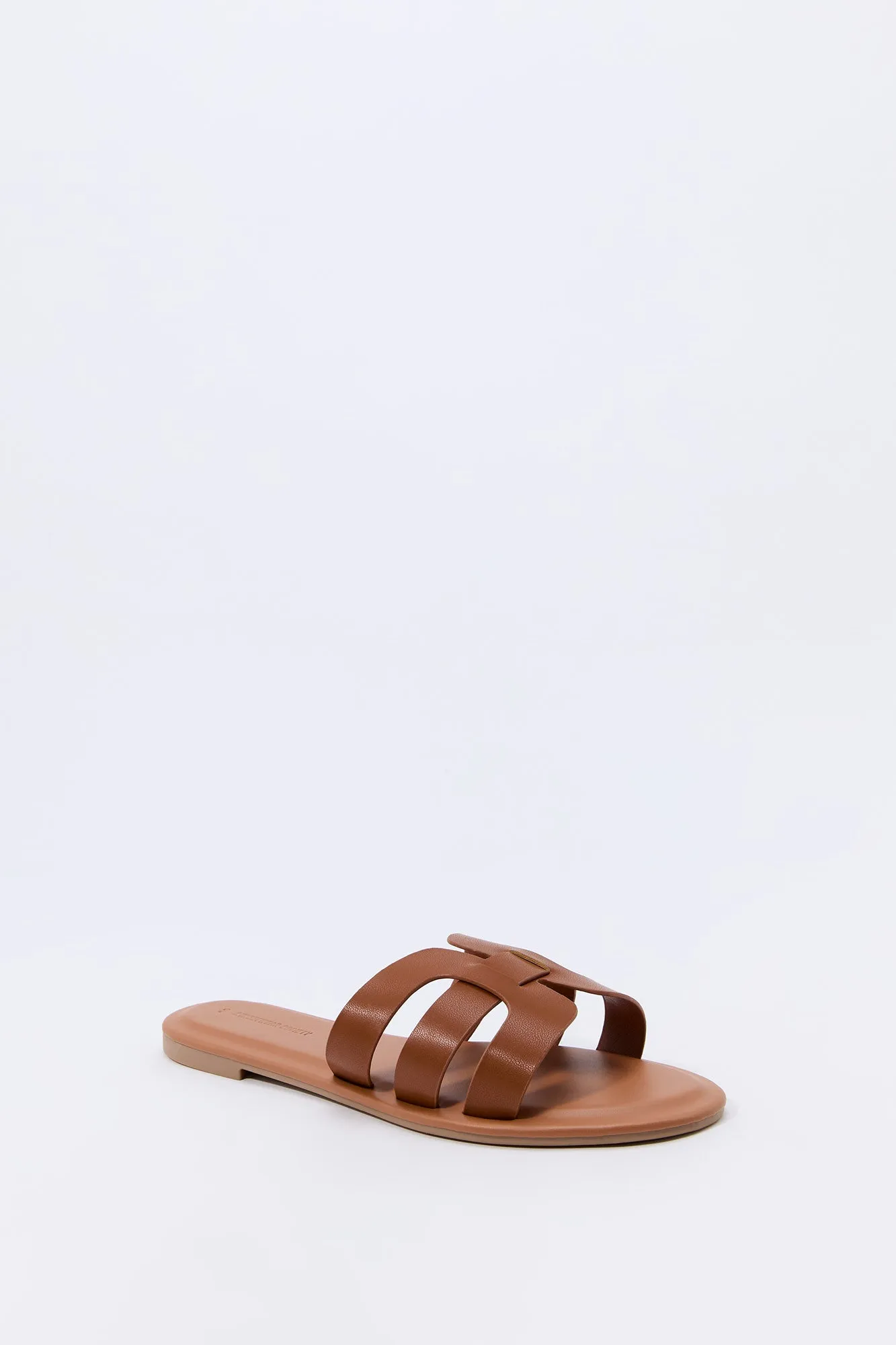 Faux Leather Strappy Band Sandal