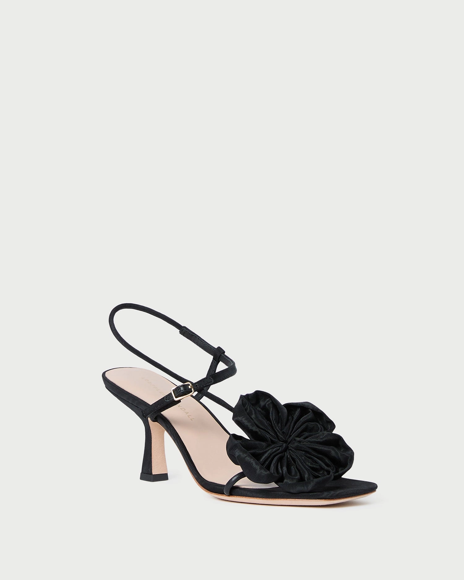 Frank Black Moiré Flower Sandal