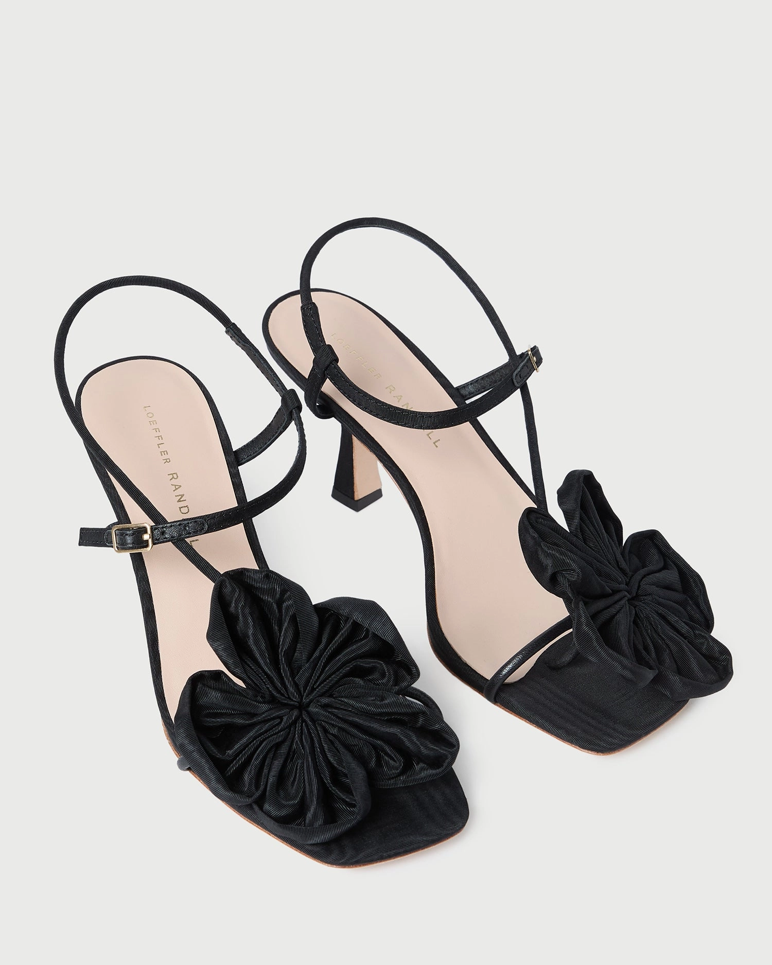 Frank Black Moiré Flower Sandal