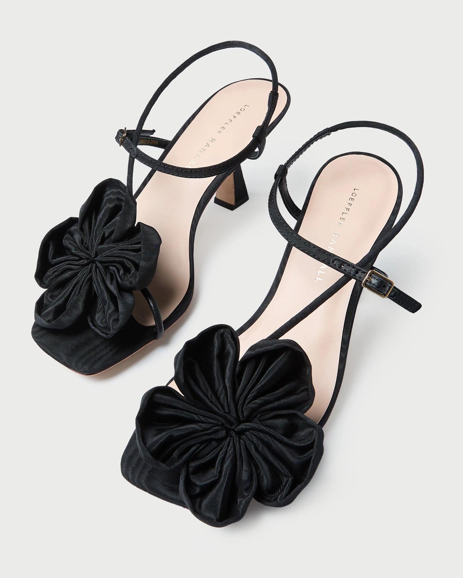 Frank Black Moiré Flower Sandal