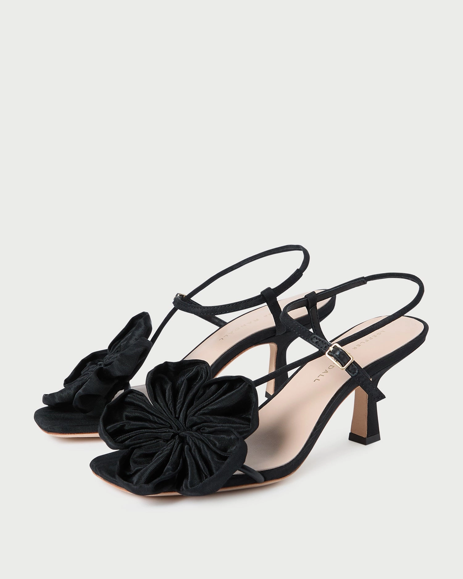 Frank Black Moiré Flower Sandal