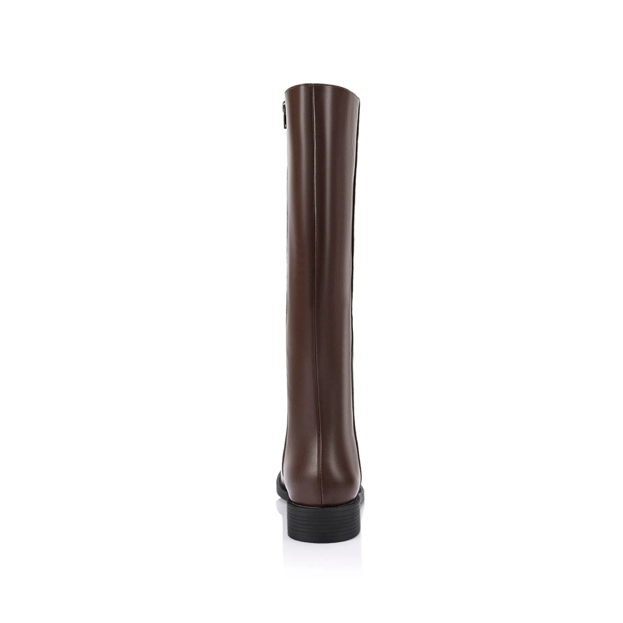 Gabe Flat Knee High Boots - Chocolate Brown