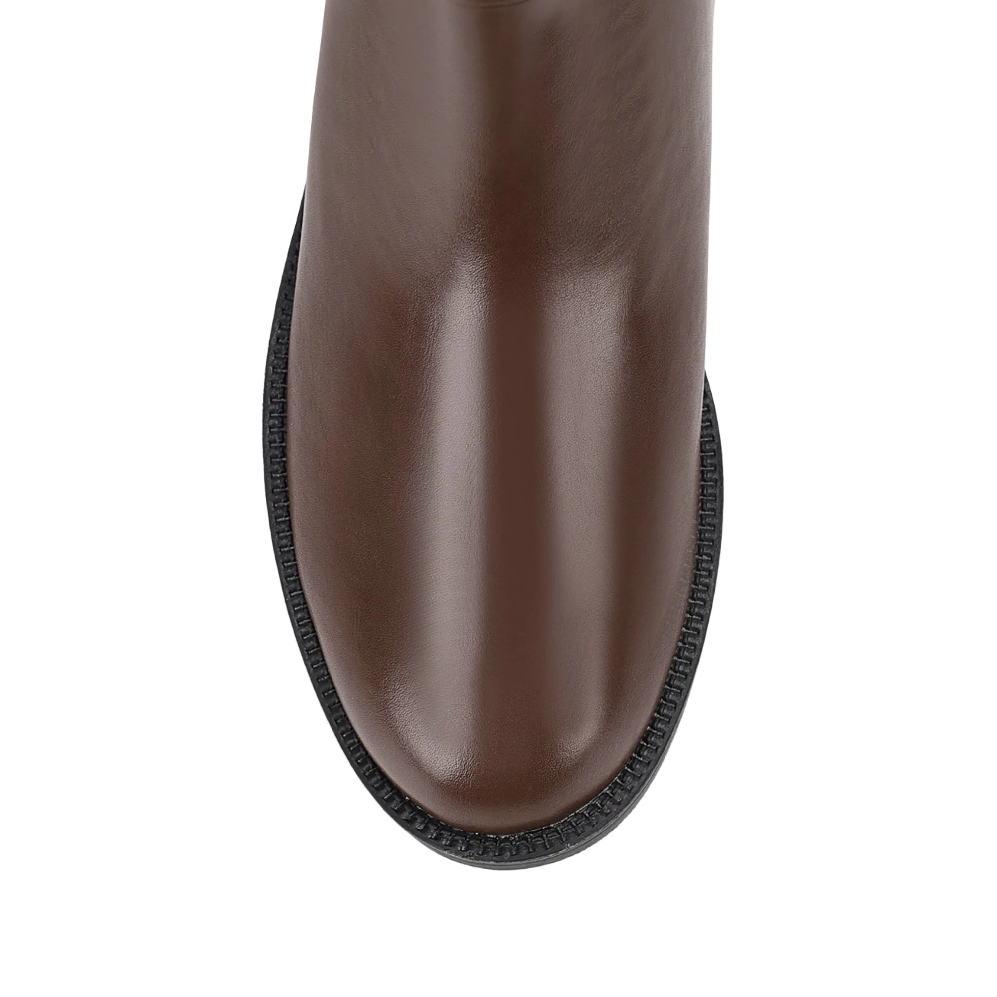 Gabe Flat Knee High Boots - Chocolate Brown