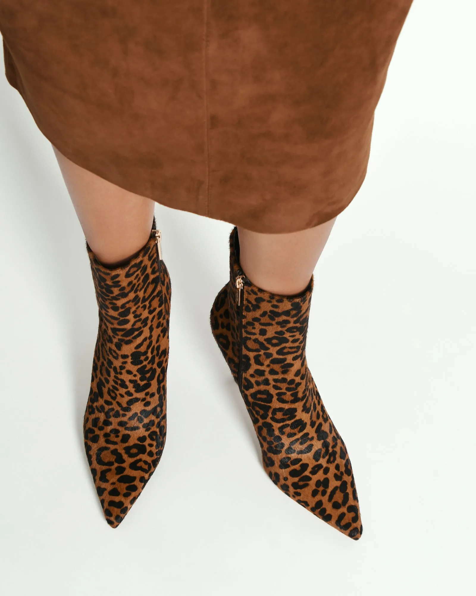 LOTTIE HIGH ANKLE BOOTS LEOPARD PRINT LEATHER