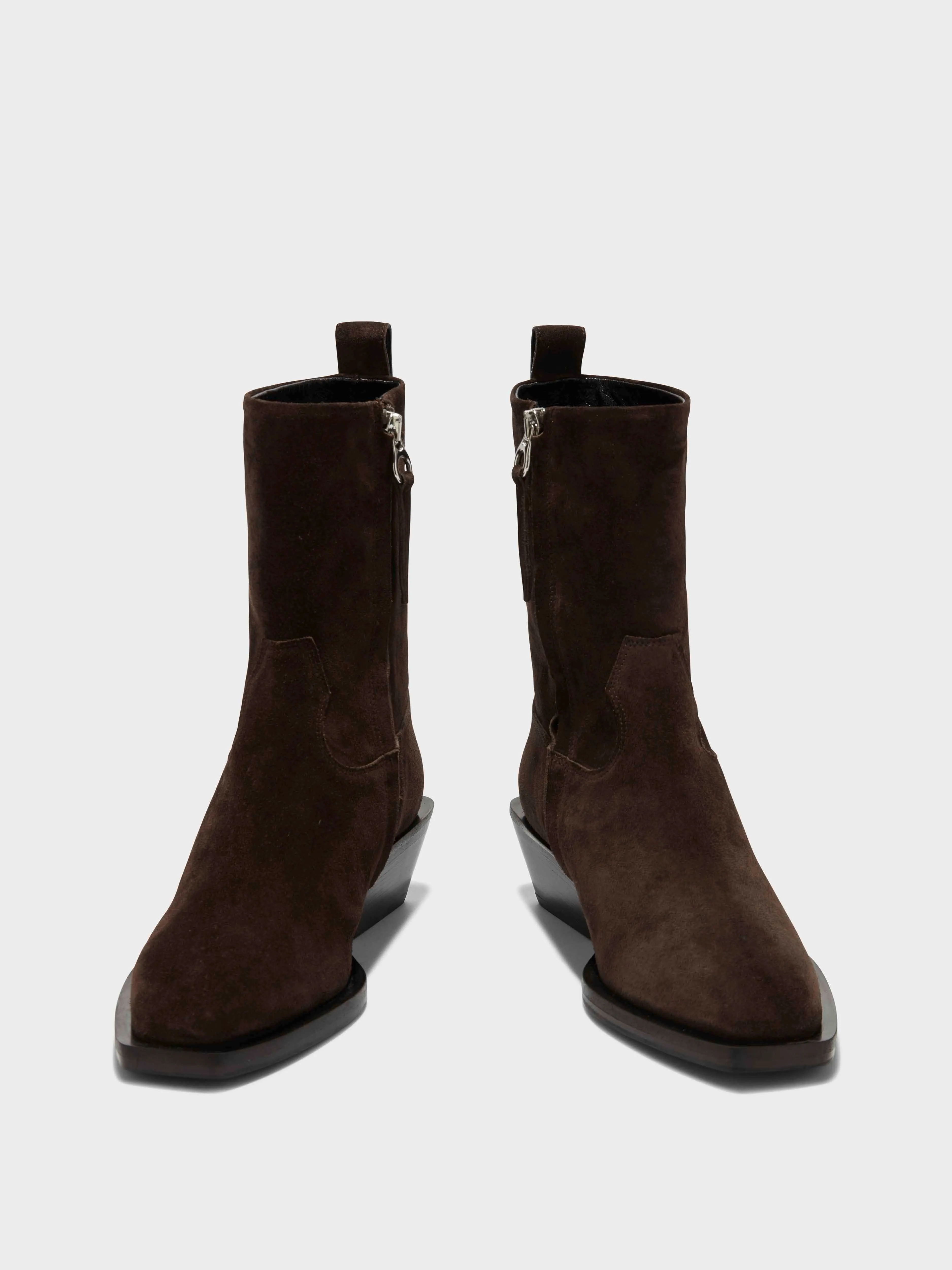Luis Suede Cowboy Ankle Boots