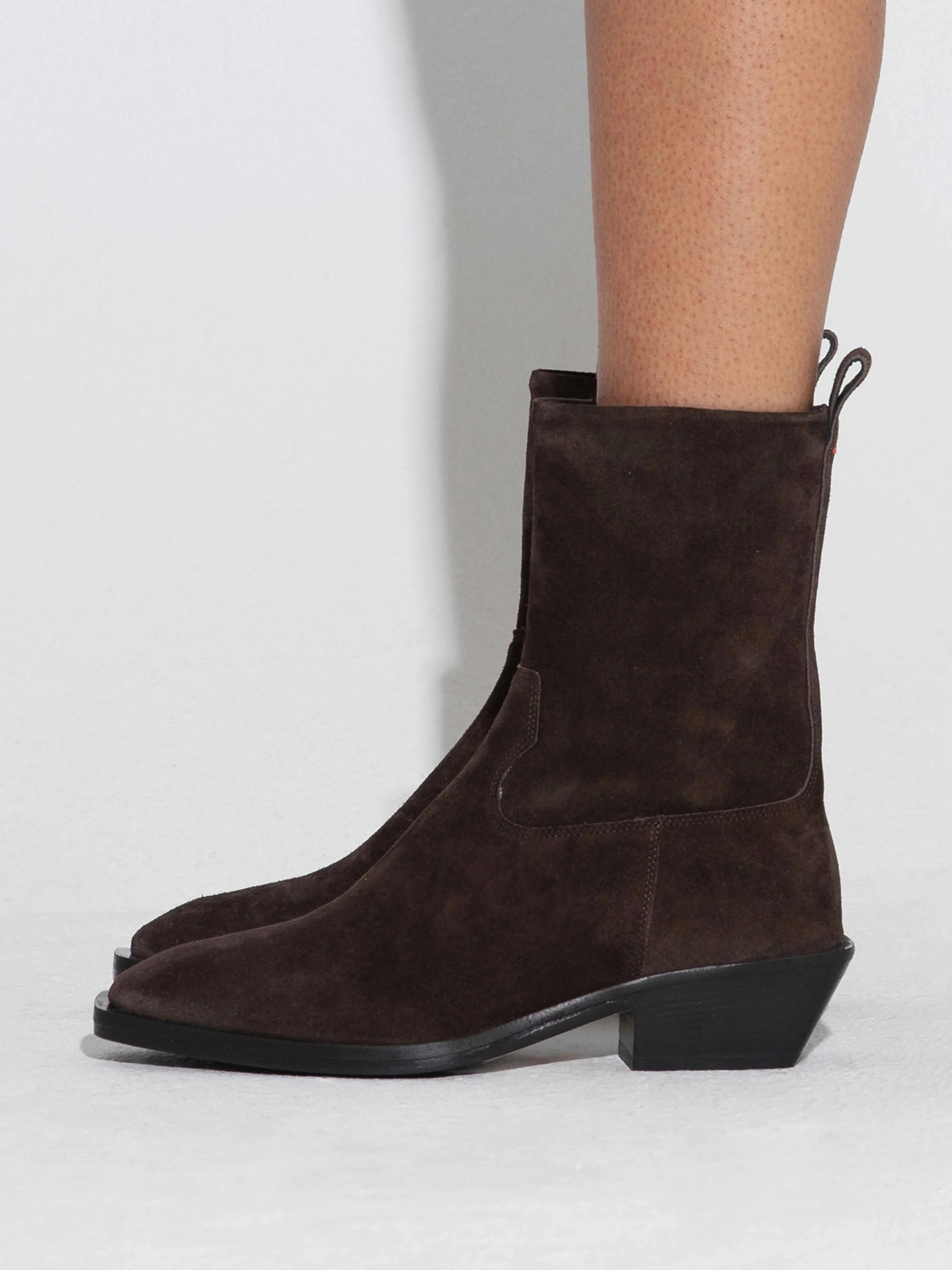 Luis Suede Cowboy Ankle Boots