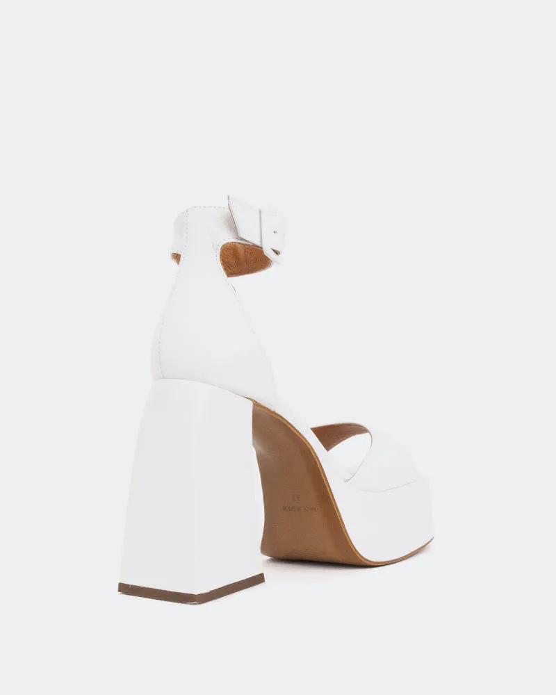 Moore, White Leather/Cuir Blanc