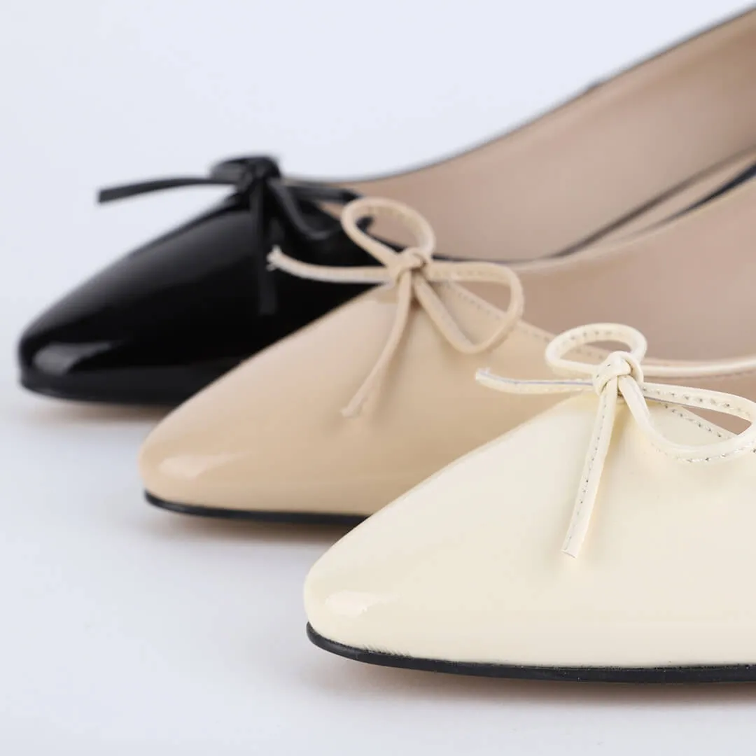 NEW HENRIETTA - patent chunky heel ballerina