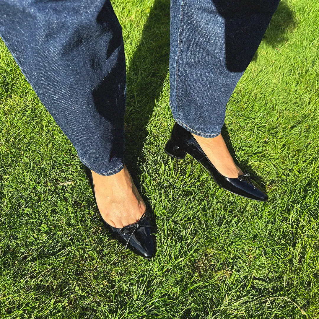 NEW HENRIETTA - patent chunky heel ballerina