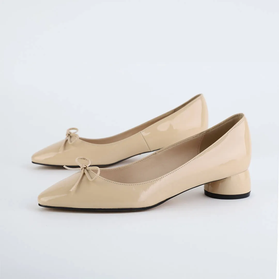 NEW HENRIETTA - patent chunky heel ballerina
