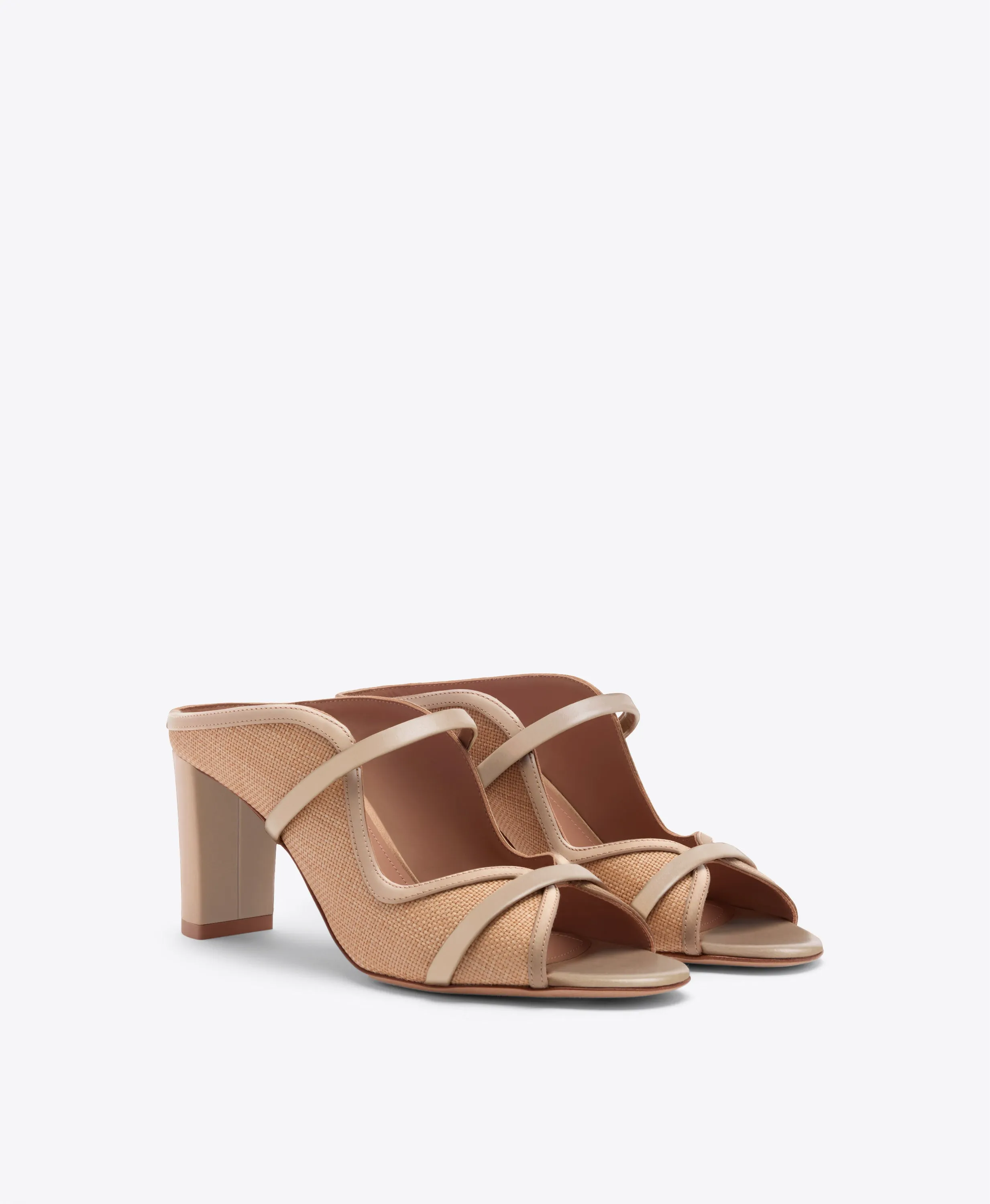Norah 70 Beige Raffia Heeled Sandals