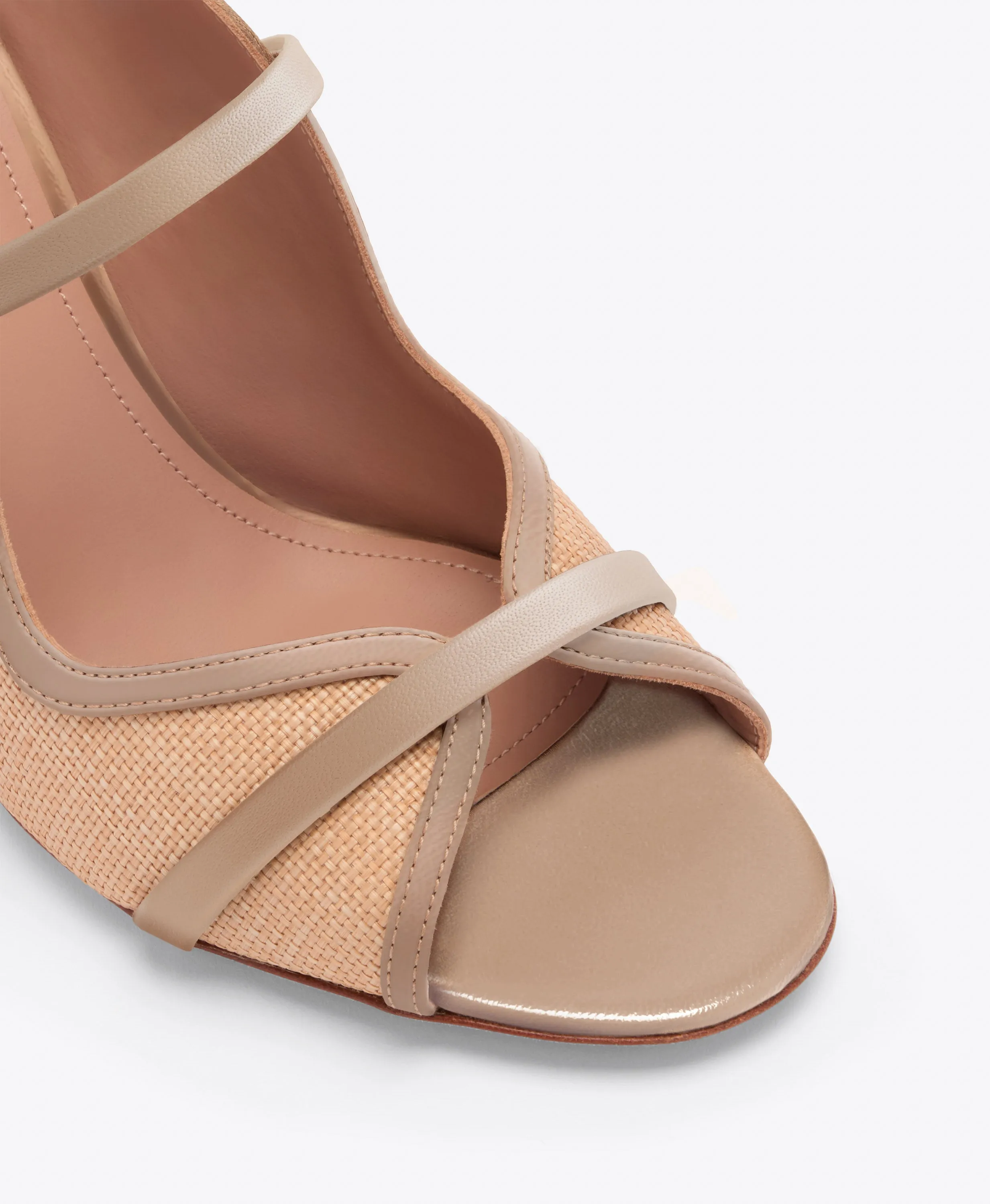Norah 70 Beige Raffia Heeled Sandals