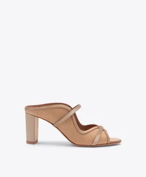 Norah 70 Beige Raffia Heeled Sandals