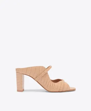 Norah 70 Buff Embossed Leather Sandals