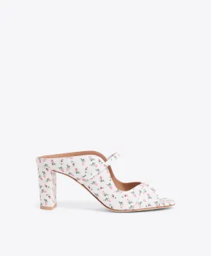 Norah 70 White Floral Heeled Sandals
