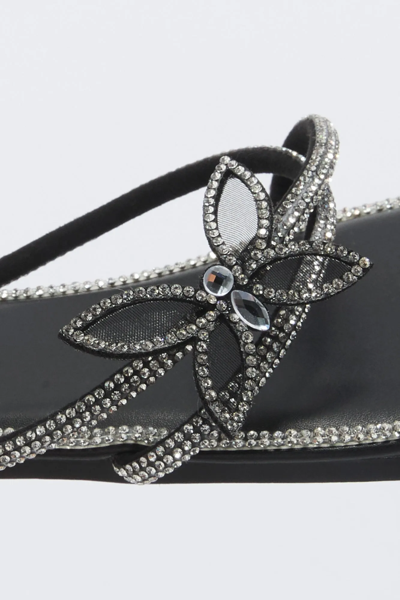 Rhinestone Strappy Butterfly Sandal