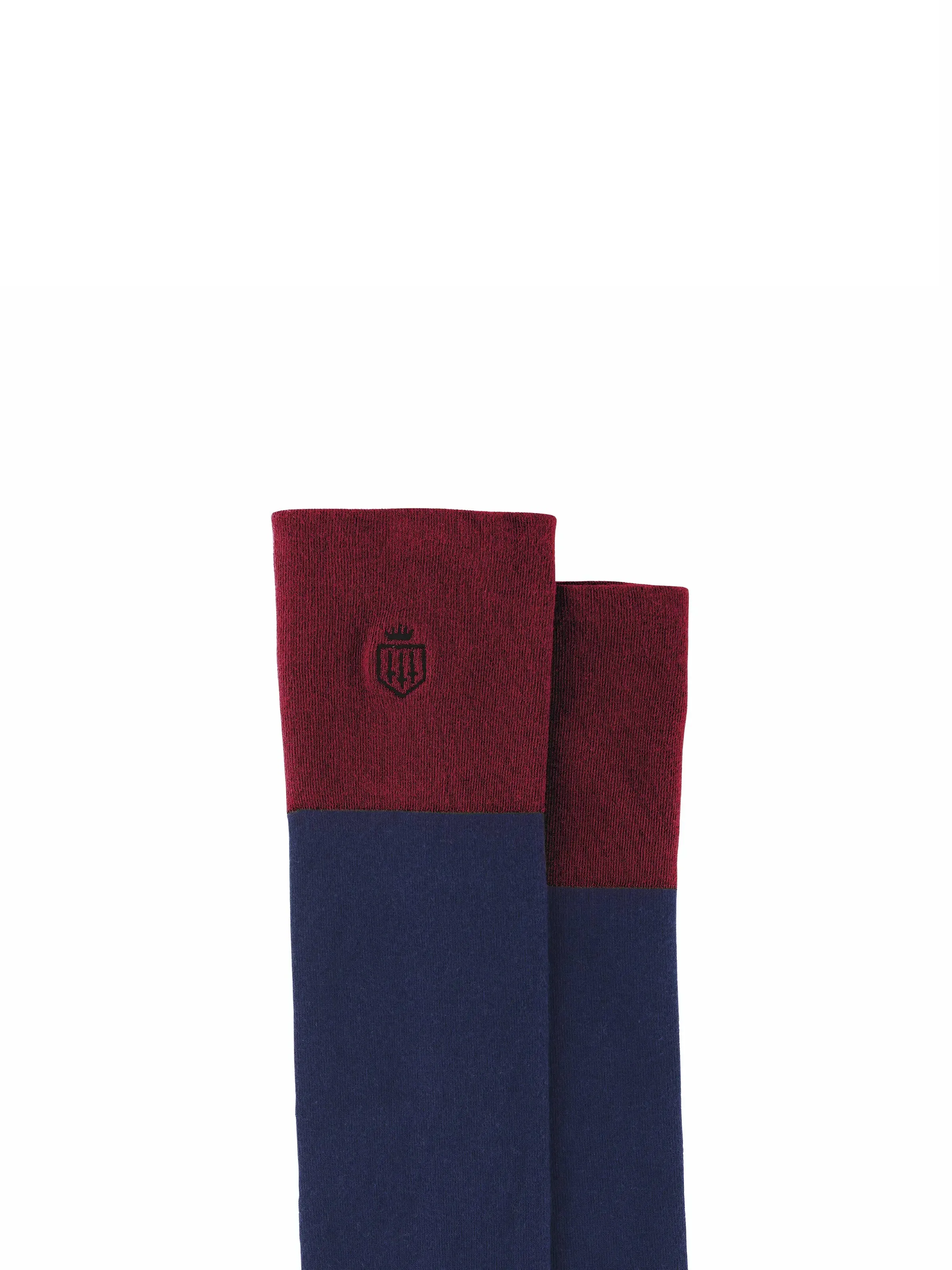 Signature Women's Knee High Socks - Navy & Burgundy