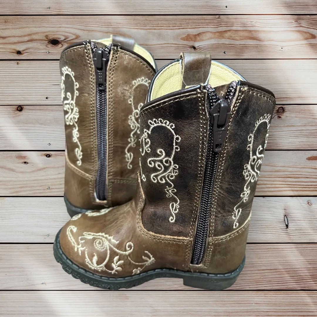 Smoky Mountain Boots 3754T Aged Brown Hopalong Western Toddler Boots