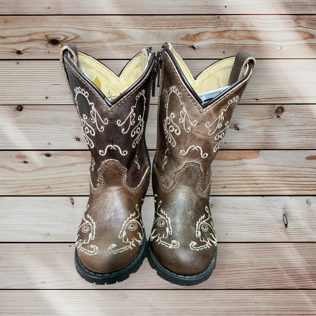 Smoky Mountain Boots 3754T Aged Brown Hopalong Western Toddler Boots