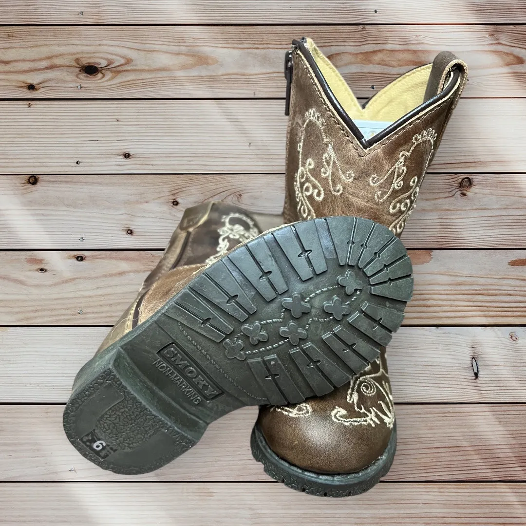 Smoky Mountain Boots 3754T Aged Brown Hopalong Western Toddler Boots