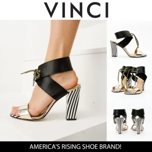 The Bloke Black Leather Ankle Strap Women Sandal