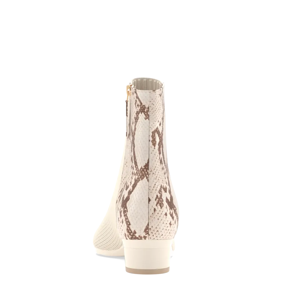 The Bootie - Ivory Snakeskin & Knit - FINAL SALE