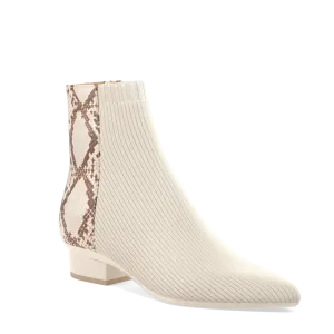 The Bootie - Ivory Snakeskin & Knit - FINAL SALE