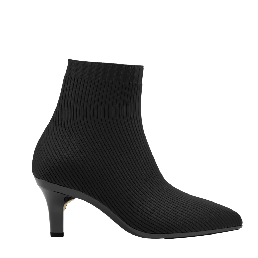 The Bootie Wide Width - Coal Knit 3 Stiletto - FINAL SALE