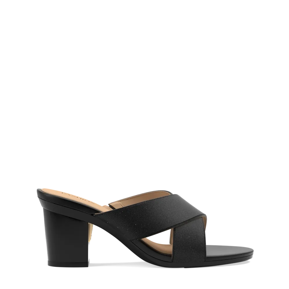 The Crissy Cross Slide - Coal Knit 3 Block - FINAL SALE