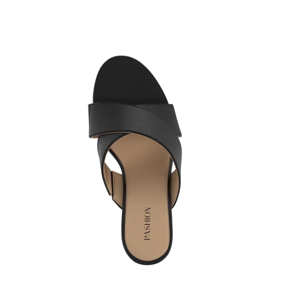 The Crissy Cross Slide - Coal Knit 3 Block - FINAL SALE
